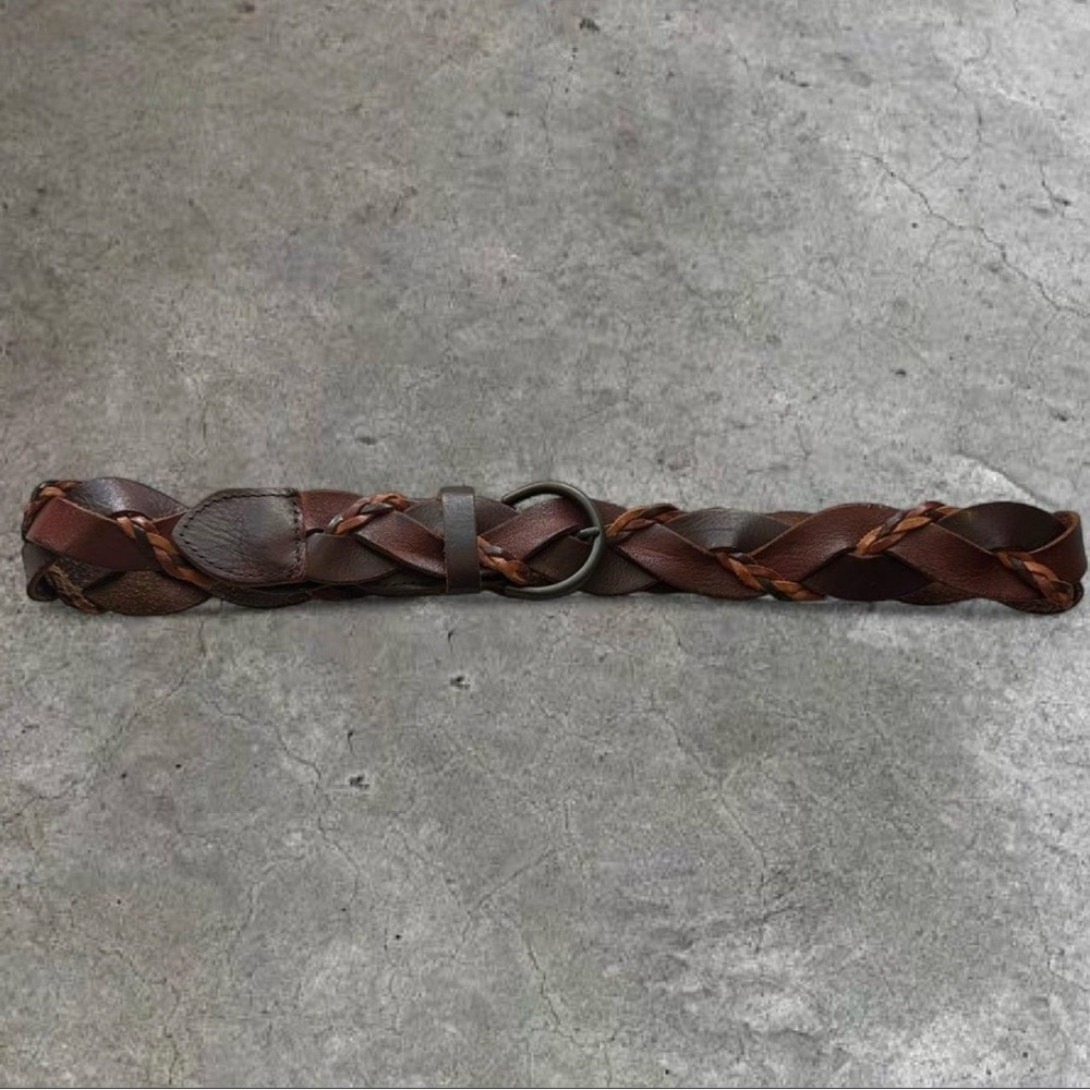 Y2K Hollister Leather Braided Belt